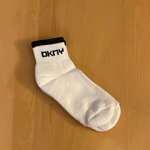NWOT - DKNY - Woman’s Athletic Pair of Socks in White with Black Trim